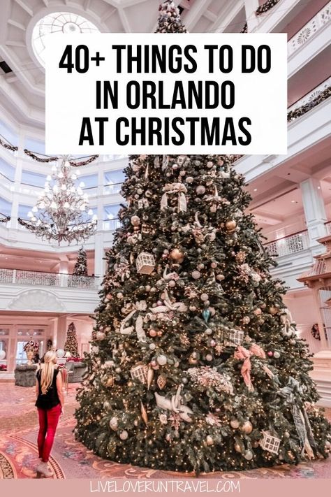 Click here for 40+ things to do in Orlando at Christmas from a local! #orlando #florida #christmas #floridatravel #disney | Christmas in Orlando | Orlando things to do in | Christmas events Orlando | Orlando vacation tips | Orlando Florida | Disney travel tips | things to do in Orlando with kids | Orlando Florida vacation | vacation Florida | family vacation Florida | free things to do in Orlando | Orlando Florida secrets | Orlando Florida winter | Disney Christmas | Grand Floridian Christmas Things To Do In Christmas, Orlando With Kids, Christmas Europe, Orlando Christmas, Orlando Florida Disney, Orlando Florida Vacation, Florida Winter, Things To Do In Orlando, Florida Disney