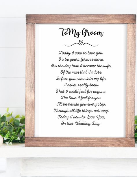 Excited to share this item from my #etsy shop: To My Groom-Letter to groom-From Bride-Grooms Gift-Wedding Gift-Poem-Print Out #wedding #groom #bride #groomgift #weddinggift #poem #weddingpoem #bridalgift #wife Letters To The Groom From Bride, Wedding Letters To Groom From Bride, Letter For Husband On Wedding Day, Wedding Day Letter To Groom, Wedding Notes To Bride And Groom, Letters To Groom On Wedding Day, Interesting Wedding Invitations, Wedding Messages To Bride And Groom, Wedding Vows Quotes