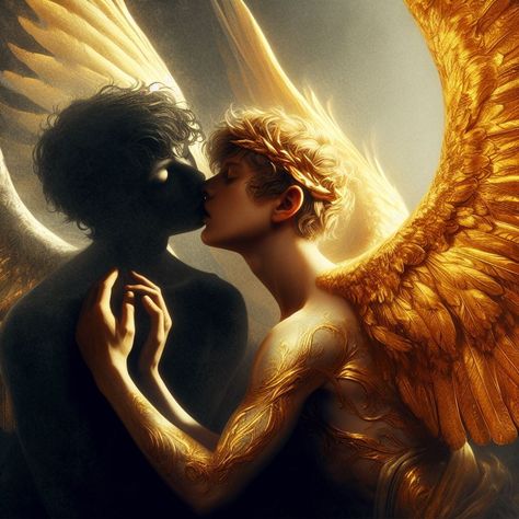 #angelboy #angelcouple #ethereal #goldenhour #angel Angel Men Aesthetic, Ethereal Angel Aesthetic, Angel Art Male, Male Angel Aesthetic, Angels Before Man, Angel And Demon Love Art, Angel Boy Aesthetic, Angel Boy Art, Male Angel Art