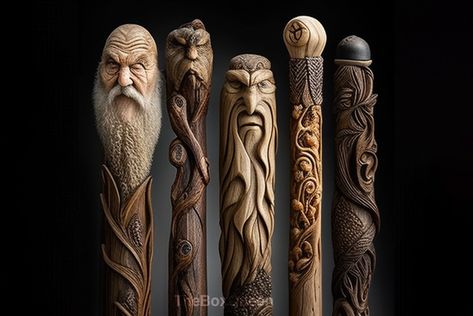 Vintage Walking Sticks Unique Walking Sticks, Wood Carving Art Sculpture, Handmade Walking Sticks, Wood Carving Faces, Hand Carved Walking Sticks, Wooden Walking Canes, Simple Wood Carving, Wood Carving For Beginners, Wood Jewelery