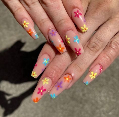 Long Spring Nails, Vibrant Nails, Cute Gel Nails, Nails Spring, Luxury Nails, Manicure Y Pedicure, Fire Nails, Funky Nails, Dream Nails