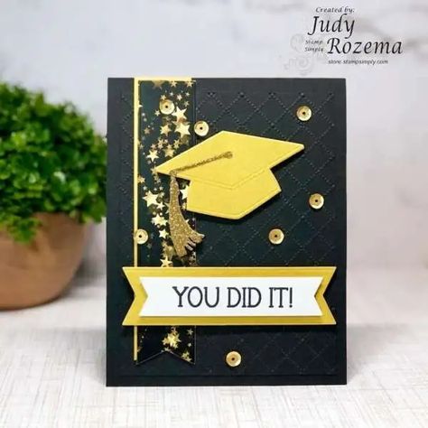 Graduate Cards Handmade, Cards Handmade Graduation, Simple Graduation Cards Handmade, Graduation Card Ideas Homemade, Handmade Graduation Cards, Grad Cards Handmade Easy, Su Graduation Card Ideas, Graduation Cards Homemade, Graduation Cards Diy