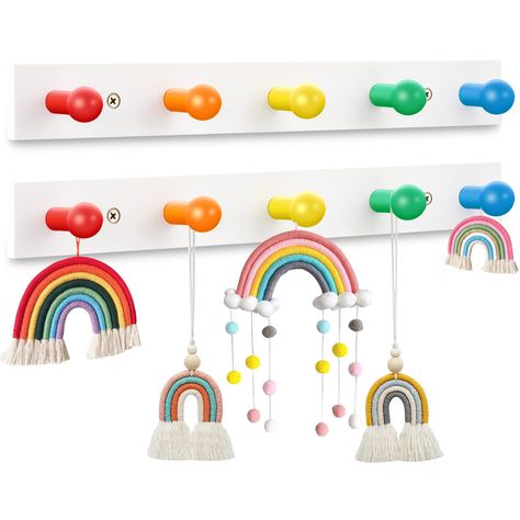 Kids Coat Hooks, Kids Coat Rack, Kids Wall Hooks, Coat Rack Wall Mount, Wooden Coat Hooks, Coat Rack With Storage, Playroom Classroom, Cute Coats, Hanger Wall