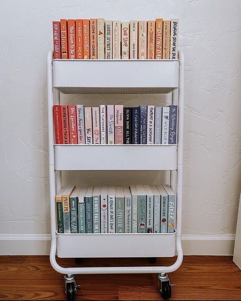 Reading Journal Ideas, Pure Aesthetic, Bookshelf Aesthetic, Book Carts, Book Cart, Bookshelf Inspiration, Book Corners, Book Organization, Dream Room Inspiration