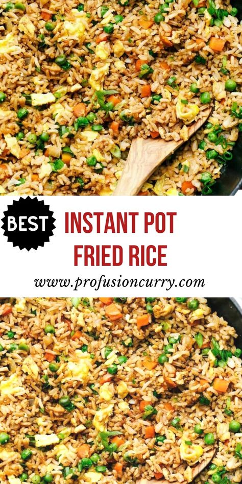 Vegetarian Fried rice Instant Pot Stir Fry Rice, Pressure Cooker Fried Rice, Insta Pot Fried Rice Recipe, Instapot Fried Rice, Fried Rice Recipe Instant Pot, Side Dishes Party, Chicken Fried Rice Instant Pot, Fried Rice Instant Pot, Healthy Eating Vegetarian