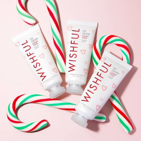 Wishful Yo Glow Candy Cane Enzyme Scrub 40ml - Feelunique Huda Kattan, Papaya Fruits, Exfoliating Scrub, Alpha Hydroxy Acid, Makeup Application, Perfect Skin, Healthy Glow, Face Scrub, Huda Beauty