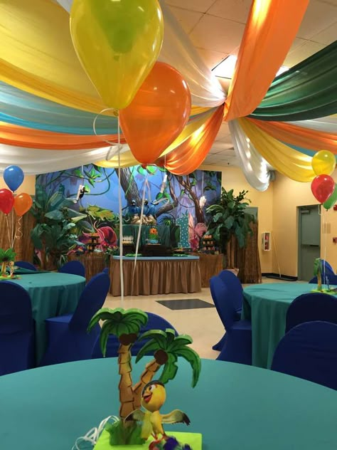 Kj's First Birthday  | CatchMyParty.com Rio First Birthday Party, Rio Movie Birthday Party Ideas, Rio Birthday Party, Rio Themed Birthday Party, Rio Birthday Party Ideas, Rio Birthday Parties, Movie Party Decorations, Rio Party, 1 Birthday