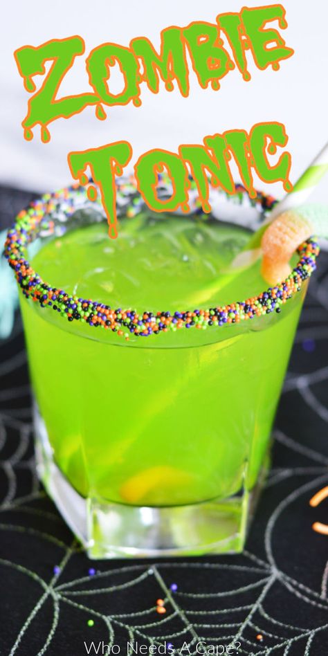 Zombie Drink, Halloween Alcohol, Halloween Themed Desserts, Zombie Cocktail, Halloween Shots, Booze Drink, Festive Food, Mojito Recipe, Delicious Drink Recipes