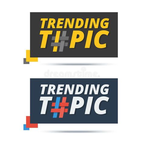 Trending topic banner with hashtag sign. Vector web icon design stock illustration Social Media Illustration, Hashtag Sign, Media Illustration, Trending Topic, Blue Abstract Art, Web Icons, Trending Topics, Icon Design, Stock Illustration