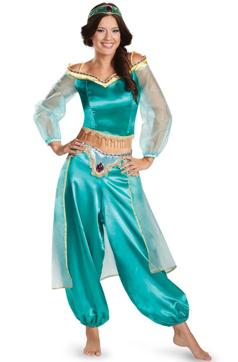 Arabian Princess Costume, Princess Jasmine Cosplay, Princess Jasmine Dress, Designer Overalls, Lady Suit, Arabian Princess, Gold Lace Dresses, Halloween Princess, Belly Dance Dress