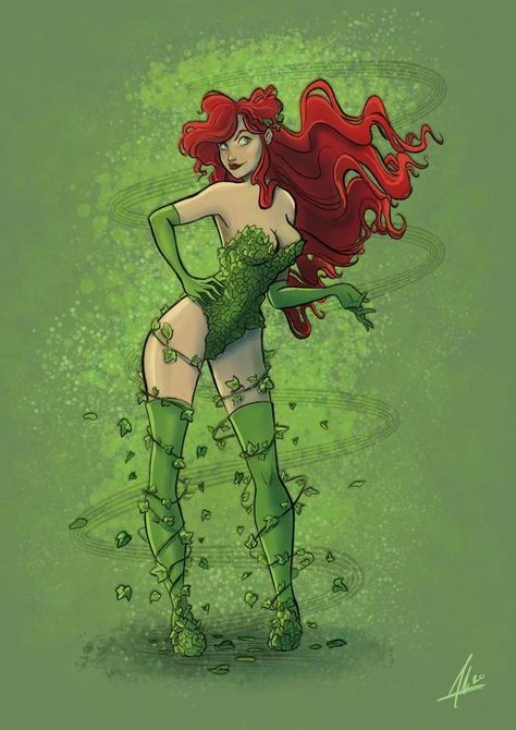 fikcyjna postać z franczyzy o Batmanie. Poison Ivy, Clue, Ivy, Dress Up, Green, Red, Hair