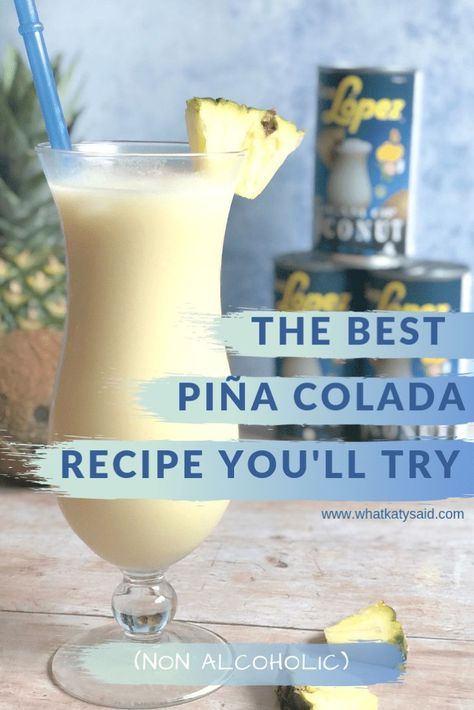 Pina Colada Recipe Non Alcoholic, Virgin Piña Colada, Piña Colada Recipe, Colada Drinks, Virgin Pina Colada, Virgin Cocktails, Virgin Drinks, Pina Colada Recipe, Coffee Creamers