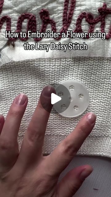 oofDynasty by BVIRAL on Instagram: "Person shows how to embroider a flower onto a knit sweater using yarn! 🎥 @aspenlynoutlet" Sweater With Embroidered Flowers, Embroidery On Knitted Items Tutorial, How To Embroider Flowers On Sweater, Yarn Embroidery Flowers, Knit Embroidery Sweater, How To Hand Embroidery Flowers, Yarn Embroidery On Sweater Diy, Yarn Embroidery On Sweatshirt, Diy Embroidered Sweater