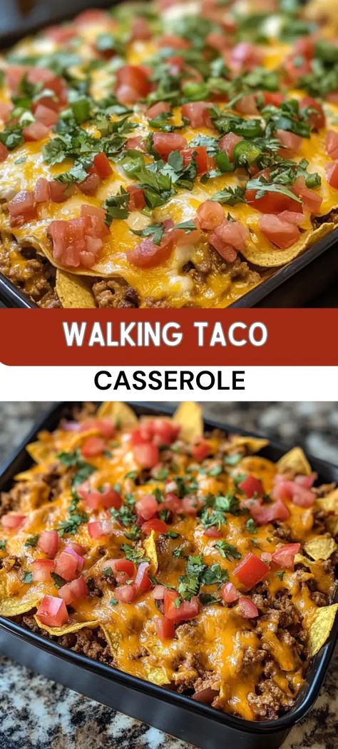 Walking Tacos Recipe, Walking Taco Casserole, Crunchy Corn, Walking Taco, Walking Tacos, Lunch Appetizers, Homemade Oatmeal, Taco Casserole, Ground Beef Casserole