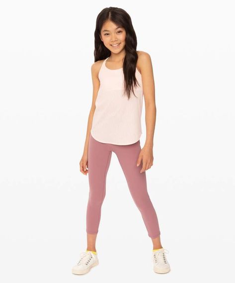 Lululemon Move With Heart Tank - Girls Lululemon Kids, Technical Clothing, Tank Girl, Cotton Leggings, Athletic Apparel, Pretty Pink, Dance Wear, Pretty In Pink, Lululemon Athletica