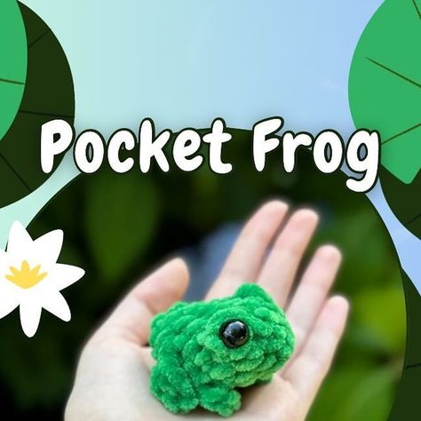 Crochet Projects With Green Yarn, Small Frog Amigurumi Free Pattern, Poison Dart Frog Crochet Pattern, Cute Easy Crochet Ideas For Beginners, Crochet Pocket Frog, Pocket Frog Crochet Pattern, Beginner Arugami Crochet, Mini Frog Crochet Pattern, Easy Crochet Frog Free Pattern