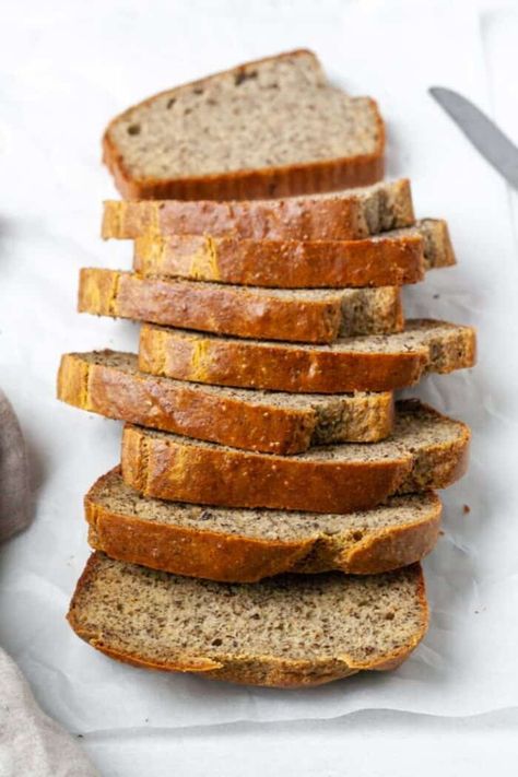 Easy Paleo Bread (Grain Free, Dairy Free) Paleo Yeast Bread, Best Paleo Bread Recipe, Easy Paleo Bread, Bread Recipe Without Eggs, Grain Free Bread Recipe, Sandwiches Breakfast, Paleo Bread Recipe, Organically Addison, Vegan Egg Replacement