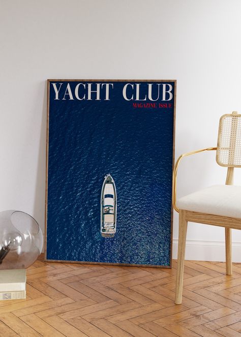 "Yacht Club Poster, 70s Print, Vogue Wall Art, Magazine Poster, Summer House Poster, Psychedelic Art, Retro Print, Trippy Art, Preppy Print Emetivita is here to help you create laid-back spaces, filled with stylish and simple art displays. Whether on top of a living room console or a bedroom dresser, above a couch or in bathroom, wall art prints are an effortless way to elevate a space and make it more inspiring while working from home. I N C L U D E D - F I L E S Included are 5 high resolution JPG image files at 300 dpi  A 4x5 ratio file for printing 4\"x5\", 8\"x10\", 16\"x20\", 40x50cm. A 3x4 ratio file for printing 6\"x8\", 9\"x12\", 12\"x16\", 18\"x24\" A 2x3 ratio file for printing 4\"x6\", 6\"x9\", 8\"x12\", 10\"x15\", 12\"x18\", 16\"x24\", 20\"x30\", 24\"x36\", 60x90cm. An internat Vogue Wall Art, Navy Room, Vogue Wall, 70s Print, Winter Bed, House Poster, Magazine Poster, Art Trippy, Art Preppy