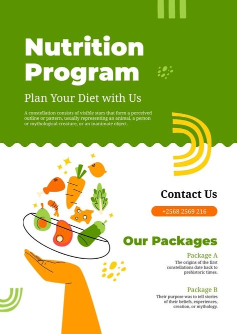 Hand-drawn Creative Nutrition Program Packages Poster Creative Nutrition Poster Design, Nutrition Poster Design, Nutrition Brochure, Herbalife Nutrition Facts, Club Invitation, Nutrition Design, Nutrition Poster, Transformation Pictures, Nutrition Club