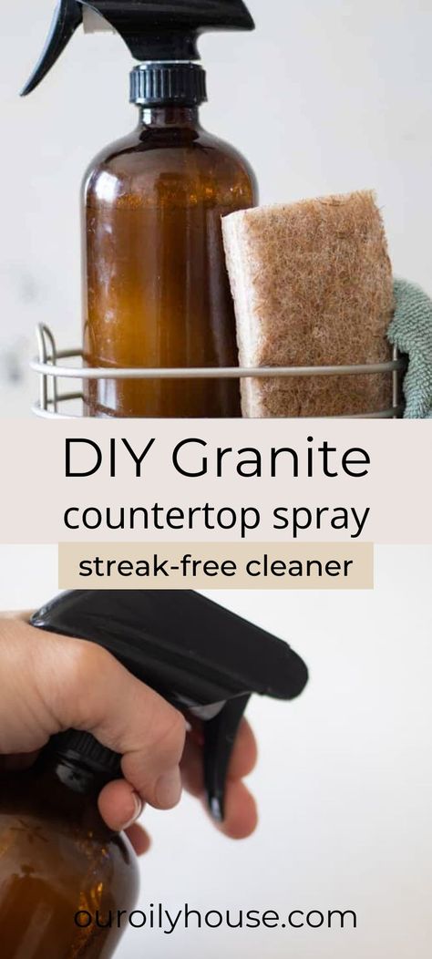 Granite Cleaner Diy, Diy Granite Countertops, Granite Countertop Cleaner, Homemade Granite Cleaner, Cleaning Granite Countertops, Counter Cleaner, Granite Cleaner, How To Clean Granite, Natural Cleaning Recipes