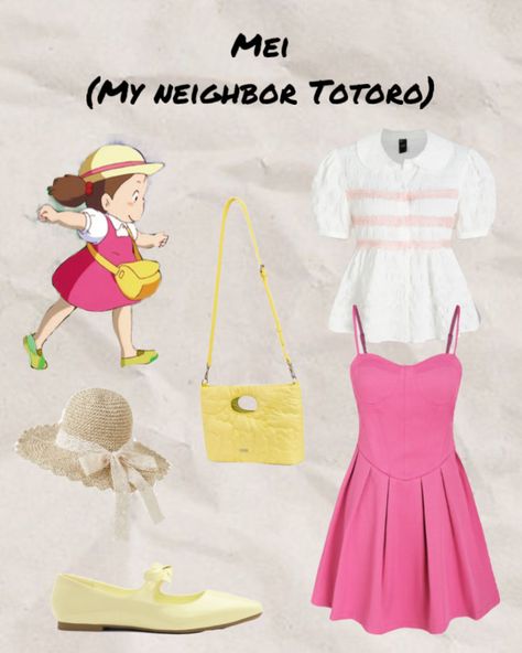 Mei (My Neighbor Totoro) outfit My Neighbor Totoro Outfit, Mei My Neighbor Totoro, Totoro Outfit, Ghibli Inspired Outfits, Ghibli Outfits, Ghibli Cosplay, Closet Cosplay, Neighbor Totoro, Halloween Costume Outfits