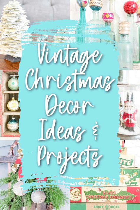 Upcycle For Christmas, Christmas Diy Ideas Decoration Simple, Vintage Christmas Decorations Ideas, Christmas Vintage Crafts, Martha Stewart Christmas Crafts, Retro Christmas Decorations Diy, Antique Christmas Decor Ideas, Yule Practices, Vintage Style Christmas Decor