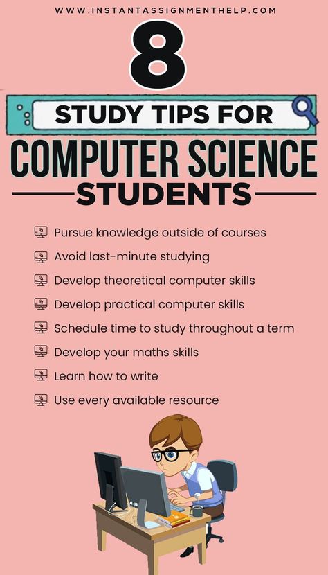 Computer Science Study Tips for Students Computer And Information Science, Computer Engineering Study Tips, What Can You Do With A Computer Science Degree, Notes For Computer Science, Computer Science Note Taking, Computers For College Students, Study Motivation Coding, How To Study Computer Subject, Computer Learning Tips