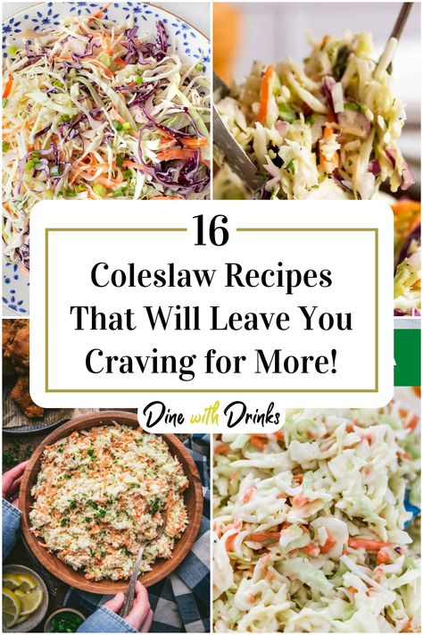 Collage of 4 coleslaw recipes. Ways To Use Bagged Coleslaw, Bagged Coleslaw Uses, Bagged Coleslaw Recipes, Bag Coleslaw Recipe, Coleslaw Ideas, The Best Coleslaw, Best Coleslaw, Best Coleslaw Recipe, Coleslaw Recipes