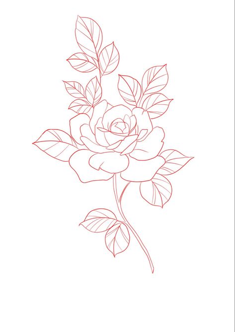 #rose #rosa #rosetattoo #tattooideas #tattoosforwomen #tattoodesign #rosestencil #stencil Rose Shoulder Tattoo Stencil, Flower Tattoos Simple Outline, Rose Garland Tattoo, Simple Rose Outline Tattoo, Rose With Stem Tattoo Stencil, Line Work Stencil, Classic Rose Tattoo, Rose Tattoo Stencil Outline, Rose Stencil Tattoo