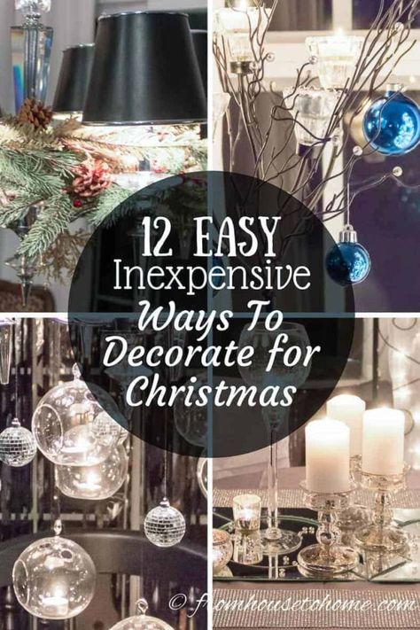 These easy and creative Christmas decorations will give you lots of ideas for adding festive spirit to your apartment or house without spending a lot of money. Ways To Decorate For Christmas, Wall Christmas Tree, Decorate For Christmas, Inexpensive Christmas, Christmas Creative, Christmas Decorating Ideas, Christmas On A Budget, Budget Friendly Decor, White Christmas Decor