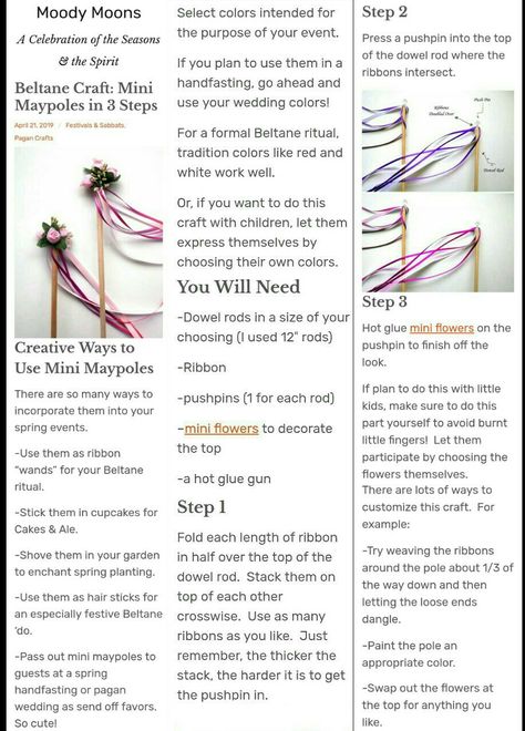 Beltane Maypole Diy, Mini Maypole Diy, Beltane Celebration Ideas, Maypole Diy, Beltane Activities, Mini Maypole, Beltane Goddess, Pagen Holidays, Witch Seasons