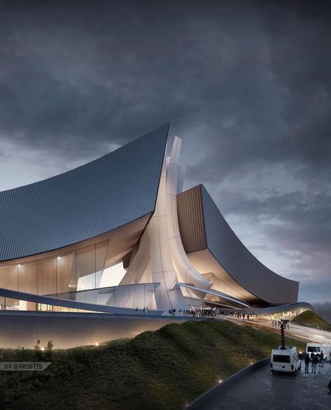 Tongyeong, Future Concept Cars, Driveway Lighting, Conceptual Architecture, Architecture Design Concept, Crashing Waves, Room Bed, Music Hall, Futuristic Architecture