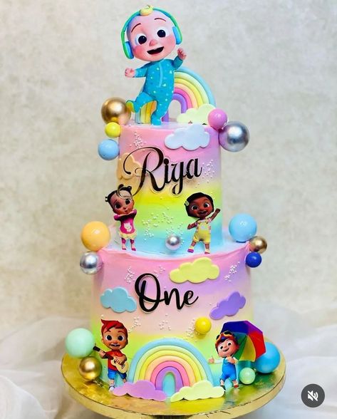 Vancho Cake Decoration, Cake Platter Ideas, Children Cake Design, Latest Cake Designs For Kids, Cocomelon Cake For Girl, Cocomelon Cake Design, Cocomelon Cake Ideas, Cakes Without Fondant, Hearts Cake