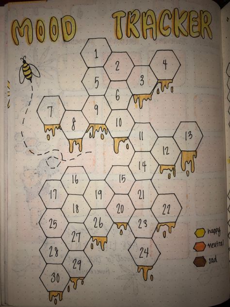 Bee Theme Bullet Journal, Bullet Journal Mars, Bujo Bee Theme, Bullet Journal Ideas Pages Monthly, Bee Bujo, March Journal Ideas, Bee Bullet Journal, September Journal, Bullet Journal Decoration