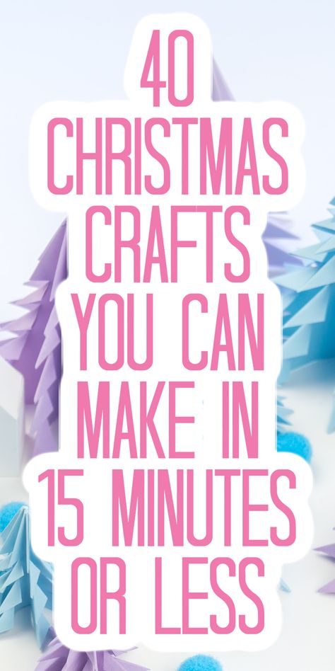 Get over 40 Christmas craft projects that all take 15 minutes or less to make! You can be creative in less time this holiday season! #christmas #christmascrafts #easycrafts Christmas Crafts For Womens Group, Christmas Make And Take, Easy Group Christmas Crafts For Women, Craftsy.com Website, Diy Christmas Bazaar Crafts, Easy Crafts For Adults Christmas, Easy Crafts For Christmas Gifts, Easy Sew Projects To Sell, Holiday Crafts To Make And Sell