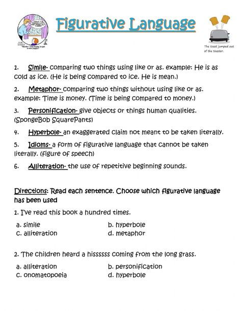 Figurative Language Worksheet, Language Arts Worksheets, Spelling Worksheets, Algebra Worksheets, Language Worksheets, Education Templates, English Grammar Worksheets, Teacher Worksheets, Science Worksheets