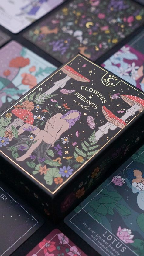 Moon Witch series presents a new oracle deck - Flowers and Feelings!Immerse yourself in a magical world of flowers and plants, where beauty, wisdom, and history all intertwine. Created in a garden, Flowers and Feelings Oracle Deck was inspired by legends across the world and the profound knowledge found within the petals, stems, and hearts of nature’s most delicate creations. Flowers and Feelings is not your traditional oracle deck. Despite the name, this deck features not only flowers, but tree Oracle Cards Decks, World Of Flowers, Witch Series, Spirit Board, Moon Witch, Procreate Tutorial, Therapy Office, Oracle Deck, Tarot Art