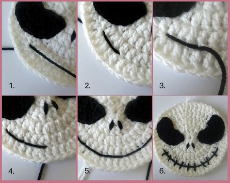 crochet jack skellington drawstring backpack Jack Crochet Pattern Free, Free Crochet Jack Skellington Patterns, Jack Skellington Hat Crochet Pattern, Crochet Jack Skellington Eyes, Free Crochet Nightmare Before Christmas, Crochet Jack Skellington Hat, Jack Skellington Granny Square, Jack Skellington Amigurumi Free Pattern, Tim Burton Crochet Pattern Free