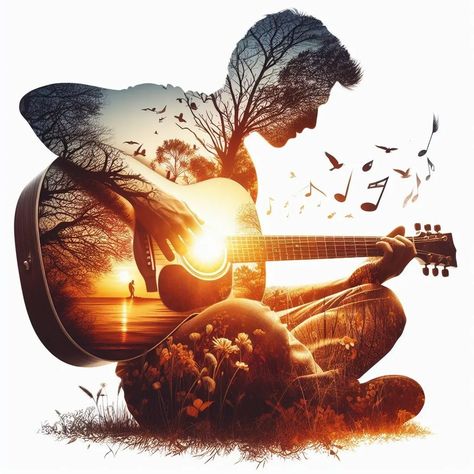 Explore AI Generated Art - NightCafe Creator Acoustic Guitar Art, Theme Nature, Music Illustration, Nature Music, Musical Art, Rhinestone Art, Creative Idea, Diy Set, Cartoon Quotes