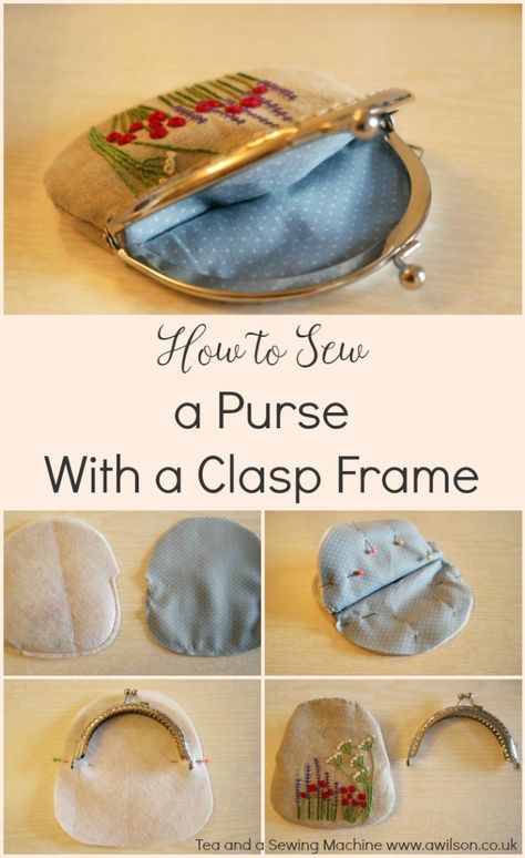 Sew A Purse, Diy Coin Purse, Coin Purse Pattern, Coin Purse Tutorial, Purse Tutorial, Frame Purse, Sewing Purses, Diy Purse, Frame Bag