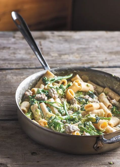 Rigatoni with Broccoli and Sausage | Kitchn Broccoli And Sausage, Creamy Garlic Shrimp Recipe, Pasta Broccoli, Sausage Rigatoni, Whipped Ricotta, Six Seasons, Ricotta Pasta, Healthy Comfort, Pasta Pot