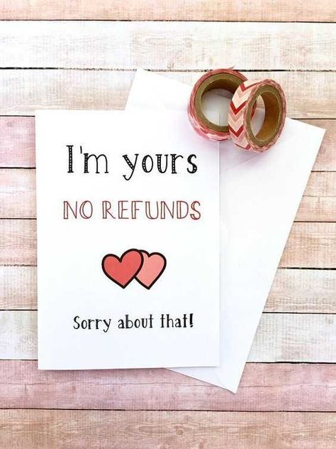 No Refunds: Another great and hilarious gift to give your special woman is this mug.     #valentinedaygifts  #valentinedaygiftsforher  #valentinedaygiftsforwife  #valentinedaygiftsforgirlfriend  #valentinedays  #giftideascorner 5 Senses Gift For Boyfriend, 5 Senses Gift, Alternative Valentines, Valentines Bricolage, Cards For Men, Presente Diy, Diy Gifts For Men, Romantic Gifts For Him, Funniest Valentines Cards