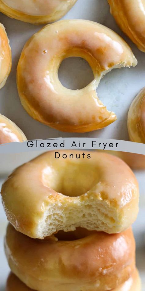 Doughnut Recipe Airfryer, Air Fryer Glazed Donut Recipes, Airfry Donut Recipes, Airfryer Doughnut Recipes, Airfryer Recipes Healthy Snacks, Air Fryer Donuts From Scratch, Air Fried Donut Recipes, Air Fryer Pastries, Airfryer Donut Recipes