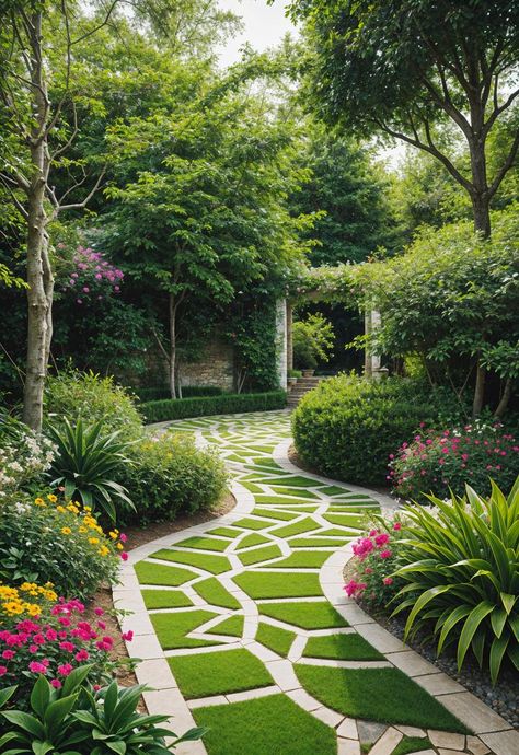 Beautiful Backyard Garden Inspiration, Exterior Decorations For House, Garden Outdoor Ideas, Kitchen Garden Ideas, Flower Patio, Garden Landscaping Design, Art Deco Garden, Landscape Design Ideas, Modern Backyard Landscaping