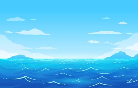 Cartoon Ocean Background, Sea Vector Illustrations, Ocean Vector, Sea Clipart, Ocean Clipart, Beach Crafts Diy, Ocean Background, Sequencing Pictures, Sea Background