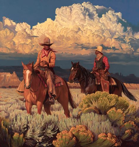 Mark Maggiori, Cassandra Calin, Arte Cowboy, Cowboy Photography, Black Cowboys, Western Artwork, Wilde Westen, Western Paintings, Cowboys And Indians