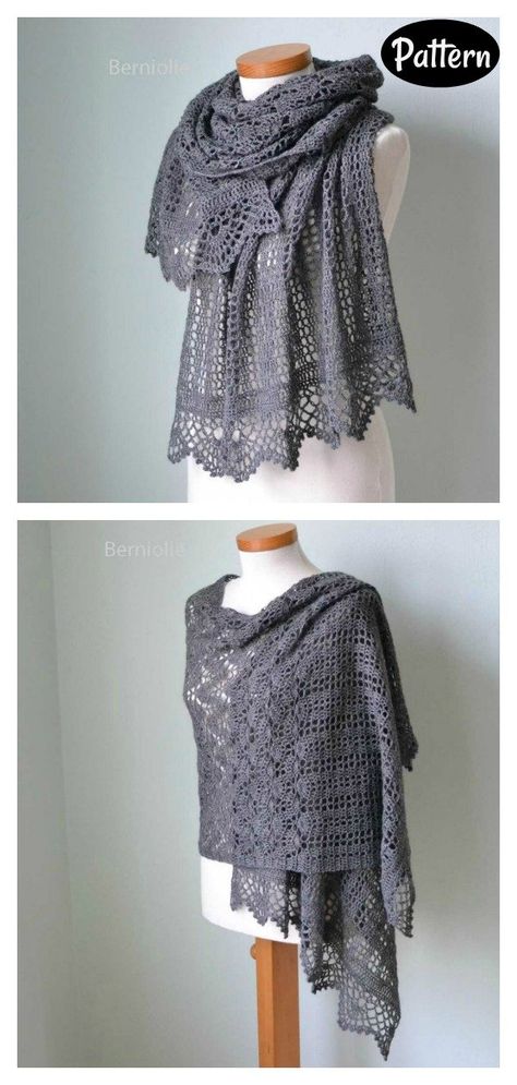 Rectangular Lace Shawl Free Crochet Pattern and Paid Rectangle Shawl Pattern, Mens Shawl, Crochet Lace Scarf Pattern, Lace Shawl Pattern, Crochet Lace Scarf, Super Scarf, Crochet Lace Shawl, Crochet Wrap Pattern, Crochet Shawl Pattern Free