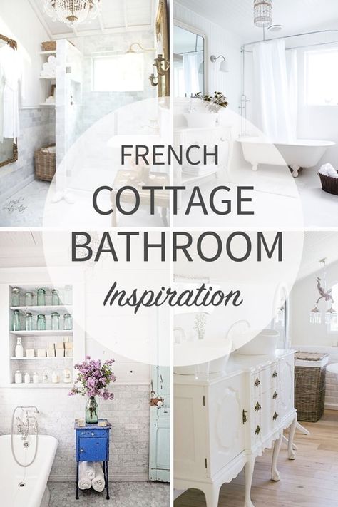 French Country Bathroom Inspiration French Country Farmhouse Bathroom Ideas, Cottage Core Small Bathroom, Classic French Bathroom, Erin Napier Bathroom, Nancy Myers Bathroom, Country French Bathroom Ideas, French Country Small Bathroom Ideas, French Country Bathroom Decor Ideas, Bathroom Design French