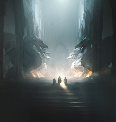 ArtStation - Dragon Temple, Daniel Oxford Artstation Dragon, Dragon City, Throne Room, Temple Art, Fantasy City, Fantasy Castle, Fantasy Setting, Fantasy Places, Kai Fine Art