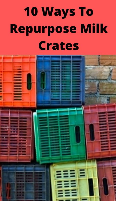 Crate Crafts Diy, Milk Crate Chairs, Wooden Crates Garden, Milk Crate Shelves, Wooden Crates Projects, Milk Crates Diy, Garden Ideas Decoration, Milk Crate Furniture, Metal Milk Crates